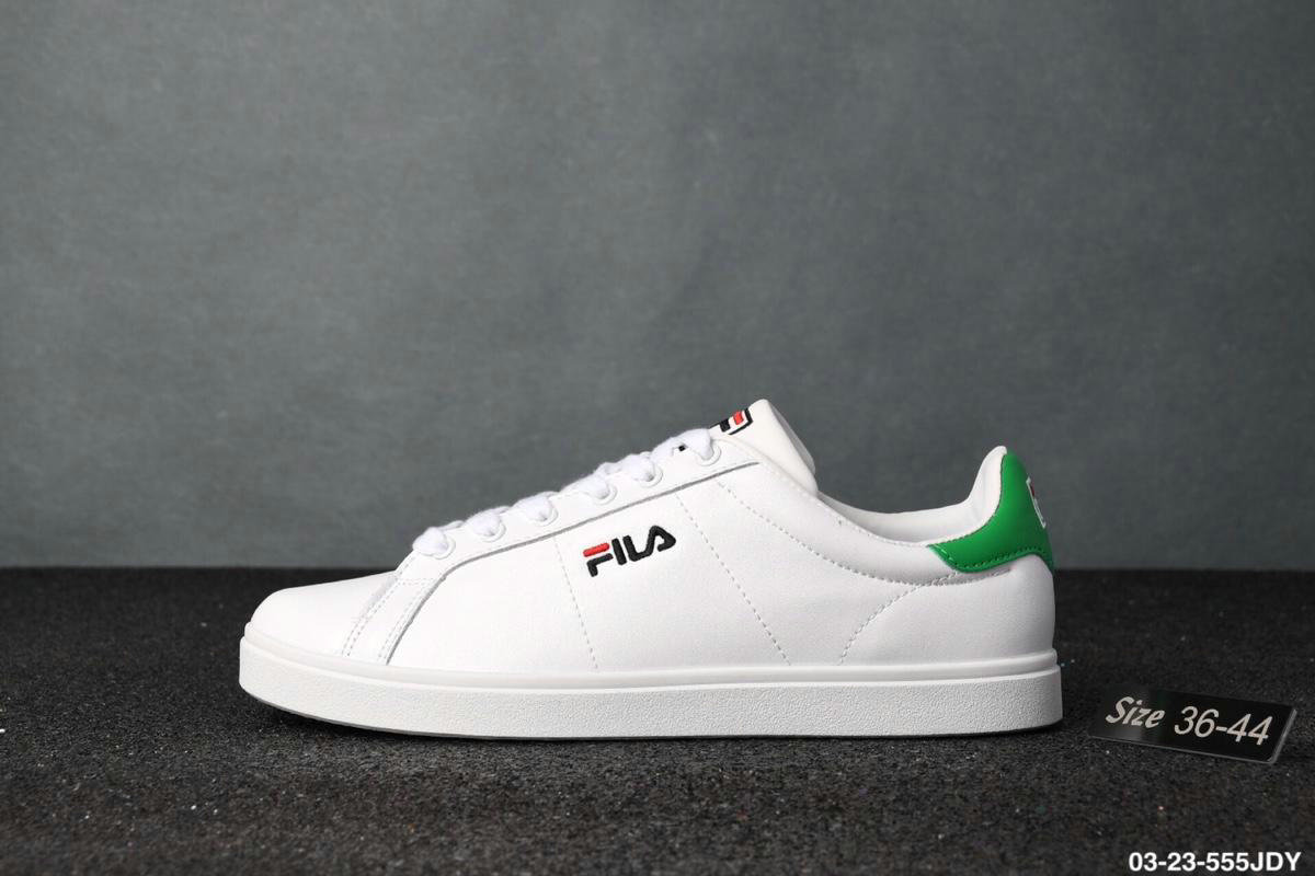 green and white fila shoes